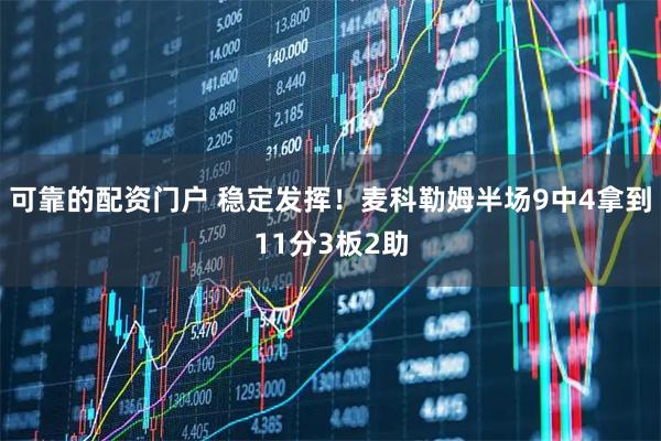 可靠的配资门户 稳定发挥！麦科勒姆半场9中4拿到11分3板2助